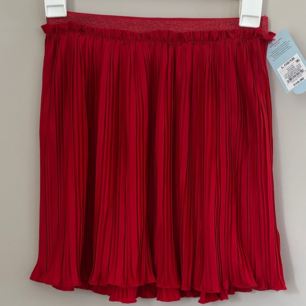 Cat & Jack Vibrant Red Pleated Skirt